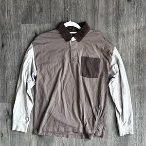 Abercrombie & Fitch Brown and Cream Polo Shirt